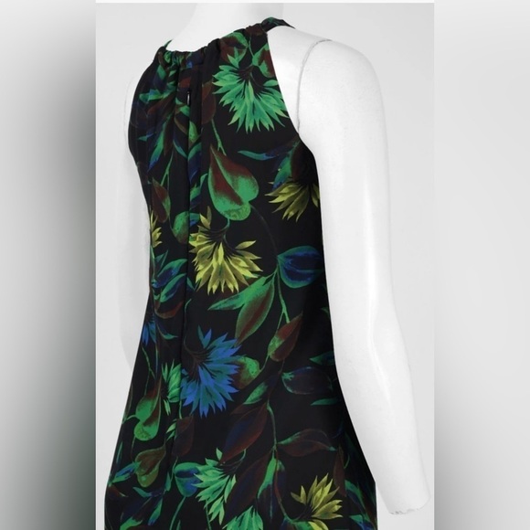 Taylor Tropical Floral Printed Maxi Halter Neck Chiffon Sheath Dress 6 - Picture 3 of 7